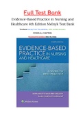 Evidence-Based Practice in Nursing and Healthcare 4th Edition Melnyk Test Bank