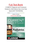 CURRENT Diagnosis and Treatment Pediatrics 24th Edition Hay Levin Test Bank