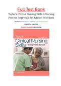 Taylor’s Clinical Nursing Skills A Nursing Process Approach 5th Edition Test Bank