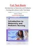 Introduction to Maternity and Pediatric Nursing 8th edition Leifer Test Bank