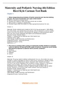 Maternity and Pediatric Nursing 4th Edition Ricci Kyle Carman Test Bank. Answers and cheat sheets PDF