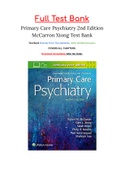Primary Care Psychiatry 2nd Edition McCarron Xiong Test Bank