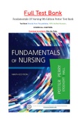 Fundamentals Of Nursing 9th Edition Potter Test Bank