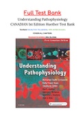 Understanding Pathophysiology CANADIAN 1st Edition Huether Test Bank
