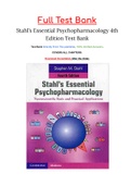 Stahl’s Essential Psychopharmacology 4th Edition Test Bank