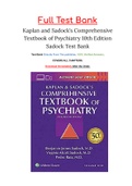 Kaplan and Sadock’s Comprehensive Textbook of Psychiatry 10th Edition Sadock Test Bank