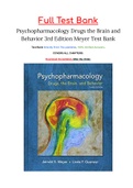 Psychopharmacology Drugs the Brain and Behavior 3rd Edition Meyer Test Bank