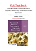 Advanced Health Assessment and Diagnostic Reasoning 3rd edition Rhoads Test Bank