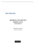 Abnormal Psychology Perspectives - Complete Test test bank - exam questions - quizzes (updated 2022)