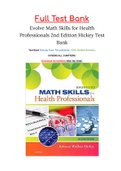 Evolve Math Skills for Health Professionals 2nd Edition Hickey Test Bank ISBN: 9780323322485