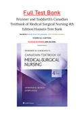 Brunner and Suddarth’s Canadian Textbook of Medical Surgical Nursing 4th Edition Hussein Test Bank
