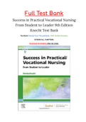 Success in Practical Vocational Nursing From Student to Leader 9th Edition Knecht Test Bank ISBN&colon; 9780323683722