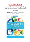 Professional Issues in Nursing Challenges and Opportunities 5th Edition Huston Test Bank ISBN: 9781496398185