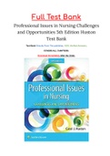 Professional Issues in Nursing Challenges and Opportunities 5th Edition Huston Test Bank ISBN&colon; 9781496398185