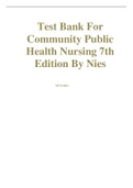 Test Bank For  Community Public  Health Nursing 7th  Edition By Nies