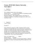 BUSI 240 Quiz 4 (Version 1), Verified and Correct Answers, Liberty University