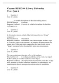 BUSI 240 Quiz 4 (Version 2), Verified and Correct Answers, Liberty University
