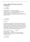 BUSI 240 Quiz 4 (Latest 5 Versions), Verified and Correct Answers, Liberty University