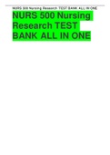 NURS 500 Nursing Research TEST BANK ALL IN ONE