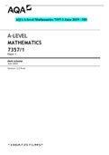   AQA A-level Mathematics 7357-1 June 2019 - MS       A-LEVEL MATHEMATICS 7357/1 Paper 1 Mark scheme June 2019