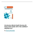 Introductory Mental Health Nursing 4th Edition TEST BANK WITH THE CORRECT ANSWER KEY by Donna Womble