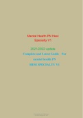 Mental Health PN Hesi Specialty V1 EXAM 2020 _ Complete Questions & Answers 100% Correct Answers, Download To Score A|