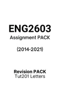 ENG2603 - Assignment Tut201 feedback (Questions & Answers) (2014-2021) 