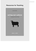 Acting Out Culture - Solutions, summaries, and outlines.  2022 updated