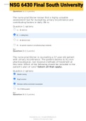 Exam &lpar;elaborations&rpar; NSG 6430 Final South University 