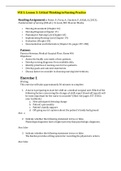 VCE 1 Lesson 3 Critical Thinking in Nursing Practice&period;