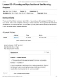 Lesson 03 - Planning and Application of the Nursing Process&lowbar; HESI RN FLMIR 1904COHORT