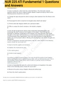 Exam (elaborations) NUR 225 ATI Fundamental 1 Questions and Answers 