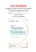 Wright & Leahey&rsquo;s Nurses and Families 7th Edition Shajani Test Bank