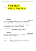 NURS 6630 Week 11 Final Exam Fall 2021 Walden University