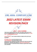 LML4806 -COMPANY LAW  - 2022- LATEST EXAM PACK ( 2017 - 2021 ) RIGHT UP TO OCT/NOV 2021 EXAM  + NOTES + CASES- VIEW PREVIEW PAGES NOW ⭐⭐⭐⭐⭐
