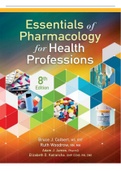 TEST BANK FOR ESSENTIALS OF PHARMACOLOGY FOR HEALTH PROFESSIONS, 8TH EDITION, BRUCE COLBERT, RUTH WOODROW. (Complete Download) 23 Chapters. 386 Pages