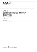 AQA GCSE COMBINED SCIENCE: TRILOGY 8464/P/2H Physics Paper 2H Mark scheme