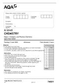 AQA A-level CHEMISTRY Paper 1 Inorganic and Physical Chemistry QUESTION PAPER