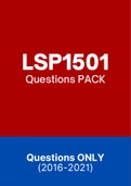 LSP1501 - Exam Questions PACK (2016-2021)