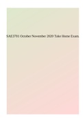 SAE3701 October November 2020 Take Home Exam.