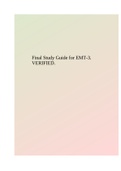 Final Study Guide for EMT-3. VERIFIED.
