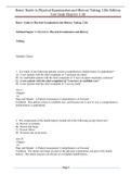 Bates&rsquo; Guide to Physical Examination and History Taking&comma; 12th Edition Test bank Chapter 1-20