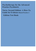 Psychotherapy for the Advanced Practice Psychiatric Nurse, Second Edition: A How-To Guide for Evidence-Based Practice 2 Edition Test Bank
