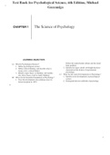 Test Bank for Psychological Science&comma; 6th Edition&comma; Michael Gazzaniga