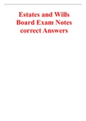 Estates and Wills Board Exam Notes correct Answers