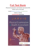 Jarvis Physical Examination and Health Assessment Test Bank 8th edition UPDATED APRIL 2021