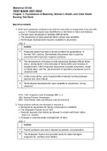 Exam (elaborations) NURSING C104  Maternal Child TEST-BANK Chap 1 to 8 2021-2022  Review