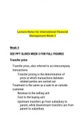 Lecture Notes for International Financial Management Week 3|2021|Graded A|All New |