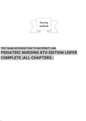 TEST BANK INTRODUCTION TO MATERNITY AND PEDIATRIC NURSING 8TH EDITION LEIFER|All Chapters |