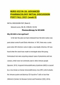 NURS 6521N-26 ADVANCED PHARMACOLOGY INITIAL DISCUSSION POST FALL 2021 (week 8)|All New |